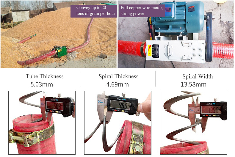 Features of grain suction machine