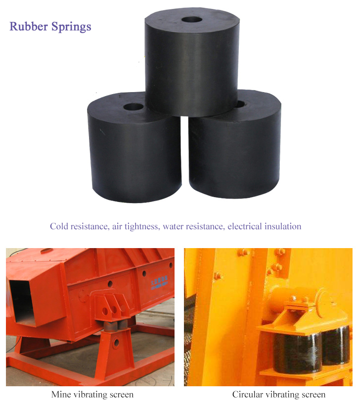 Vibrating screen rubber springs