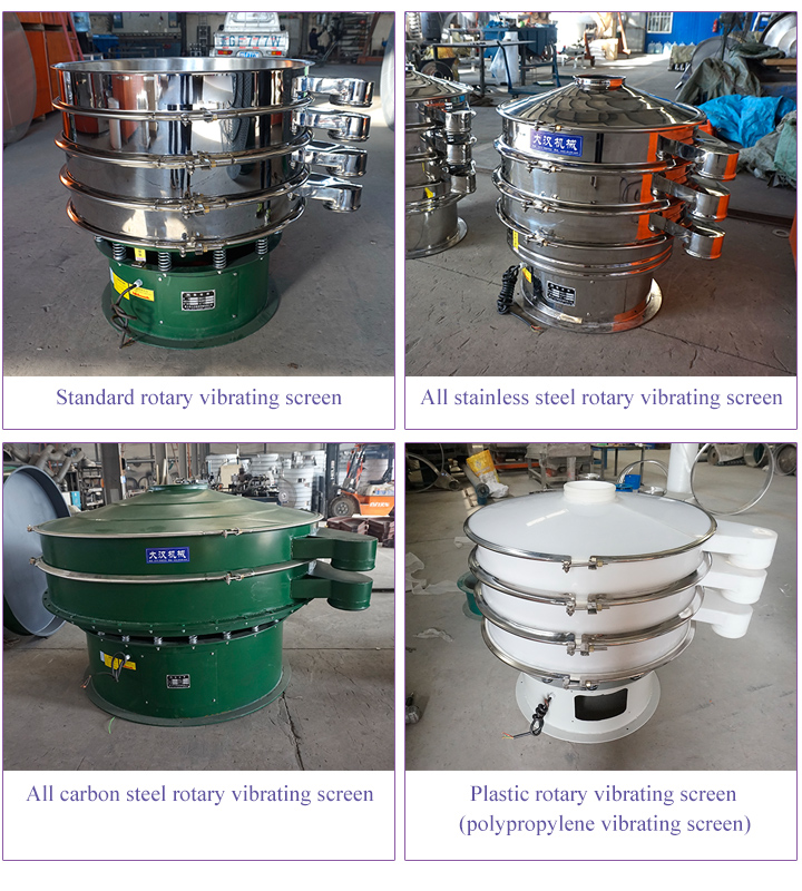 Different types of rotary vibrating screen type