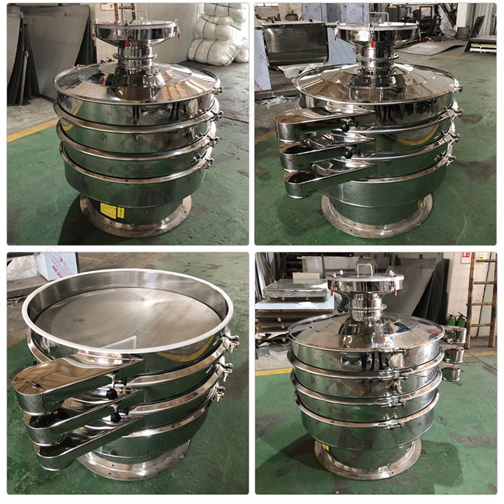 The pharmaceutical vibro sifter is made of stainless steel 304 or 316, and the parts in contact with the material are not allowed to be contaminated by impurities