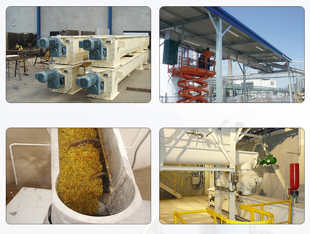 Trough Screw Conveyors for Conveying Wood Chips and Bark