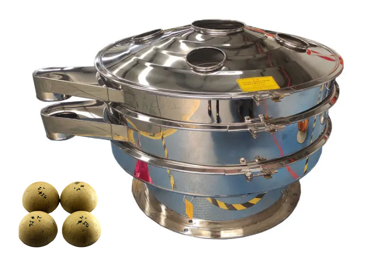 Pyrotechnic balls vibratory sifter