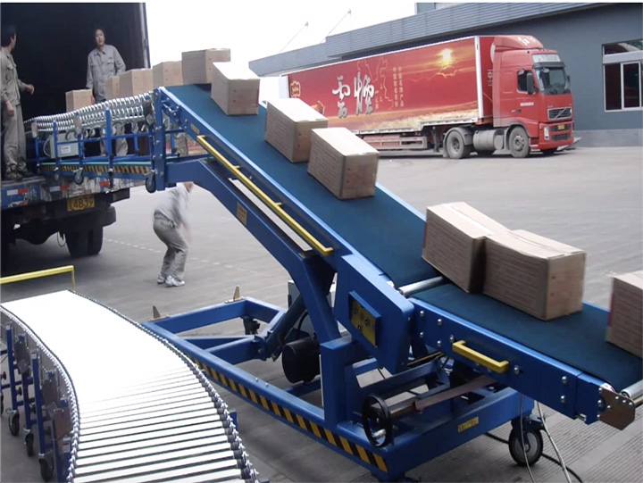 What is a truck loading unloading belt conveyor?