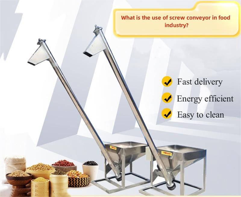 What is the use of screw conveyor in food industry?
