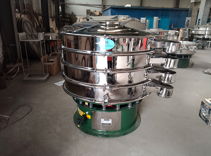 Sieving talc powder by rotary vibrating sieve