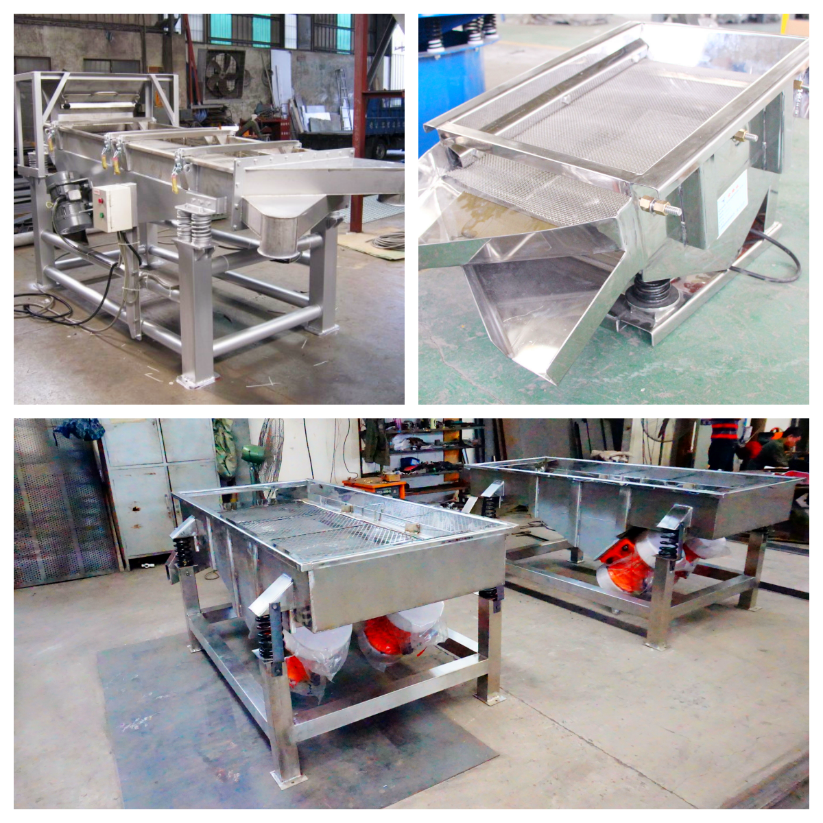 Linear vibrating screen for dried fruits